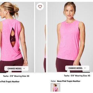 Fabletics Medium Pink Tank Top with Cut Out